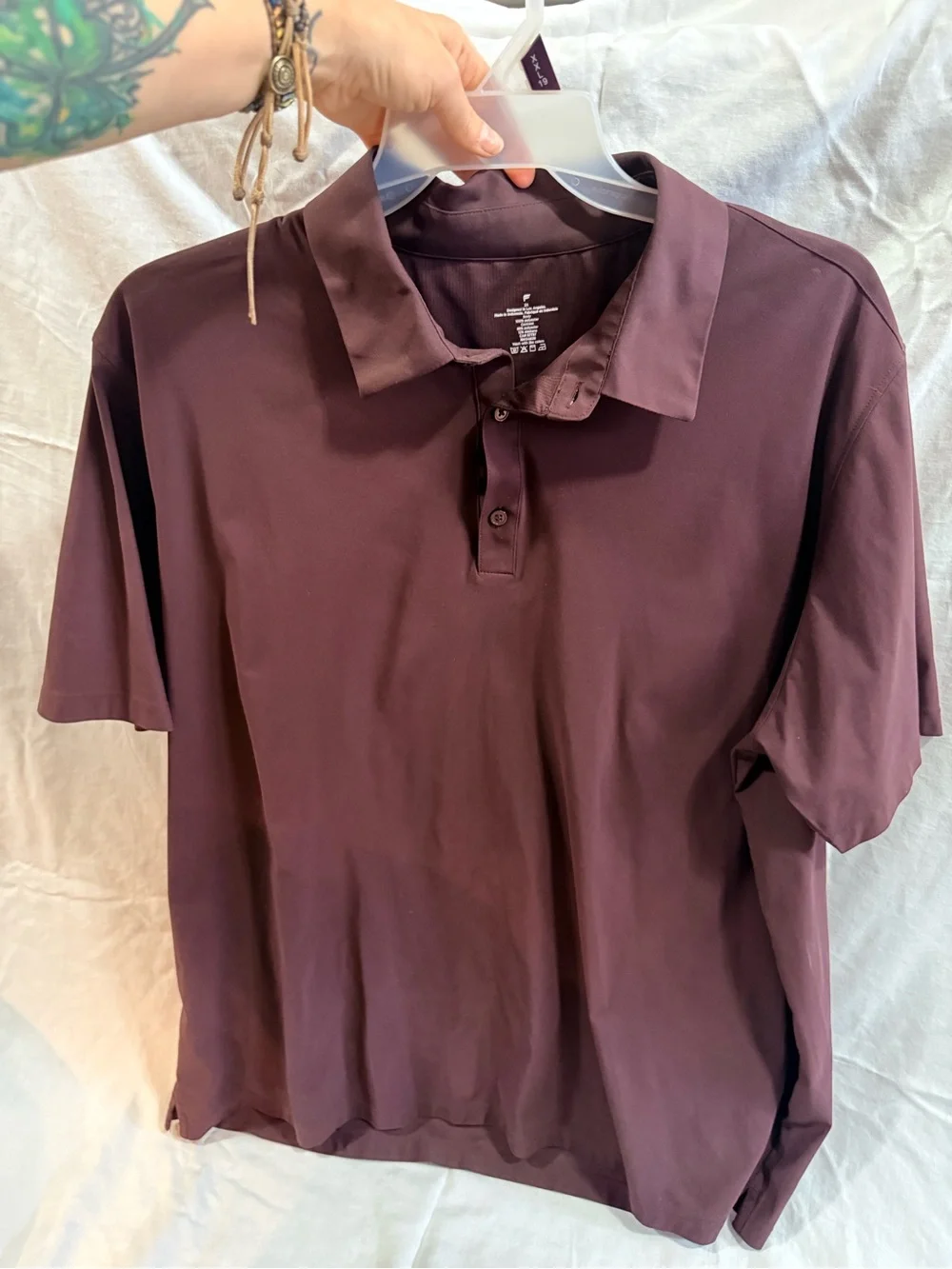 Fabletics Men's Polo in Plum